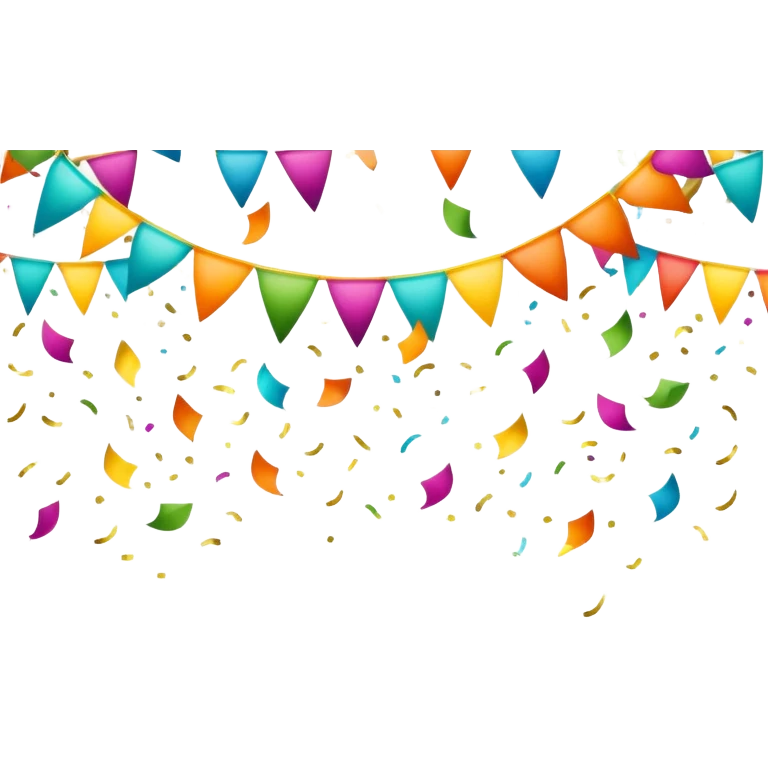 colorful celebration banner with confetti emoji