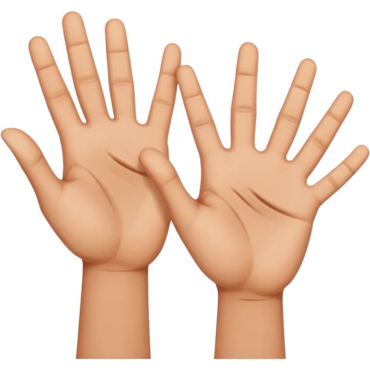 W V as hand signs emoji