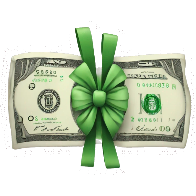 Money with bow on it emoji