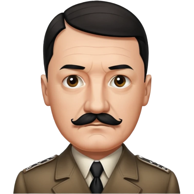 Je veux un emoji représentant adolf Hitler portant une moustache noir et carré rajoute son symbole  emoji