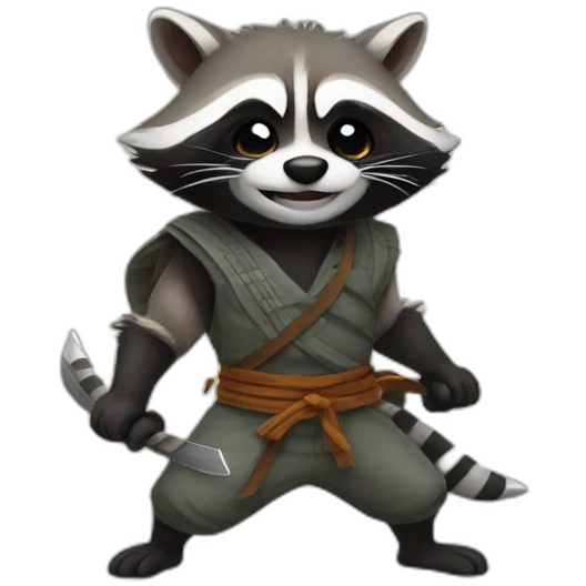 smile ninja raccoon emoji