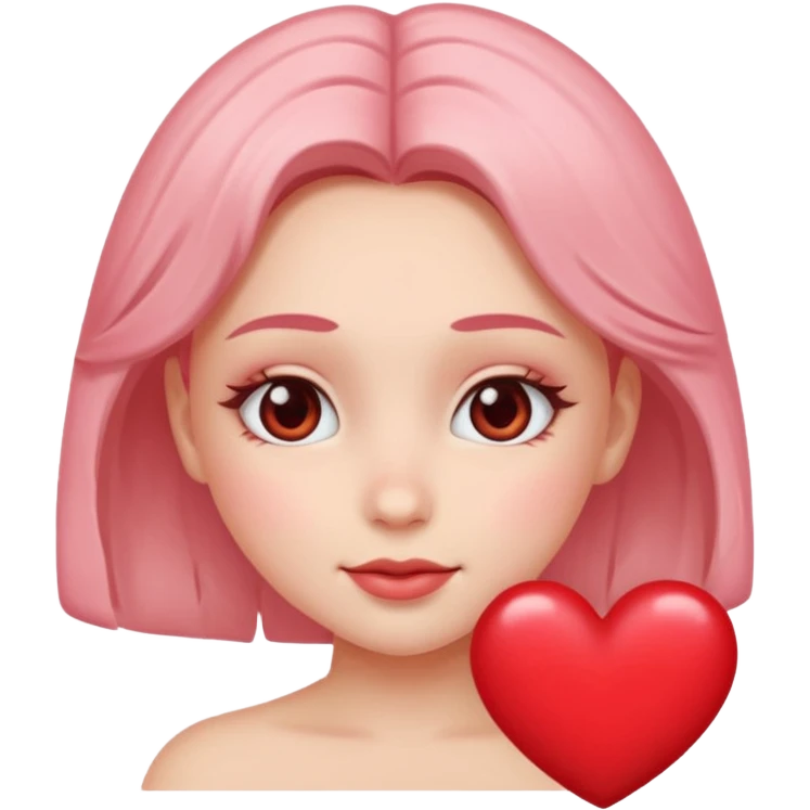 Blushing girl heart eyes emoji