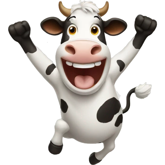 cheering cow emoji