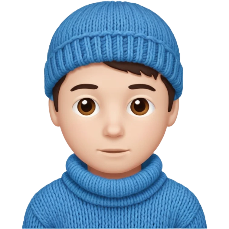 Knitted style face boy emoji
