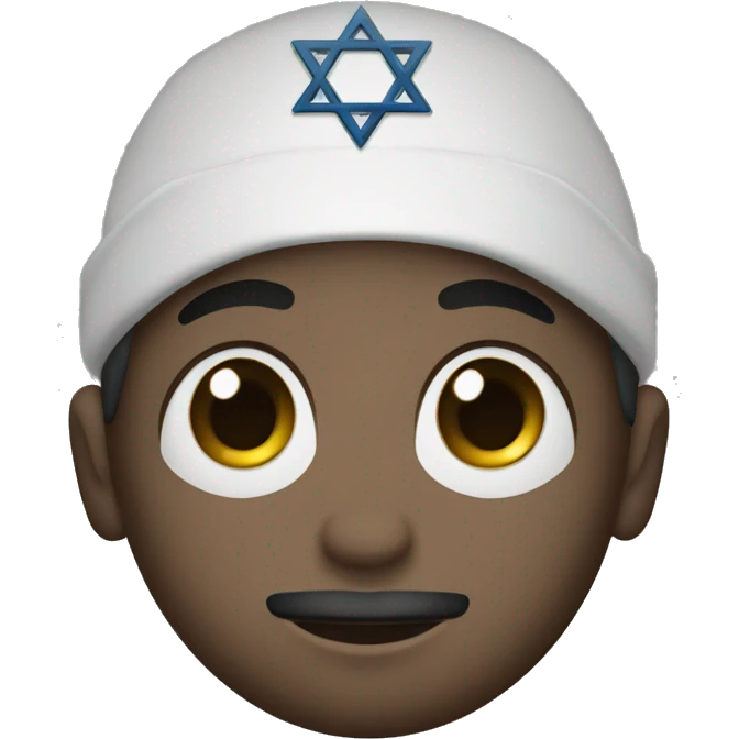 A Black Jew in a white kippah with star of David emoji