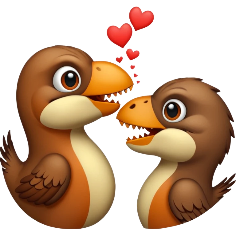 A sparrow kiss a trex emoji