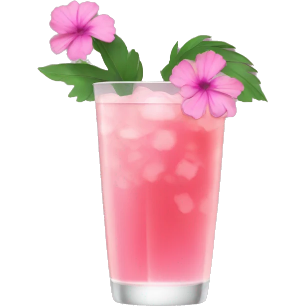 Cocktail with pink flowers emoji