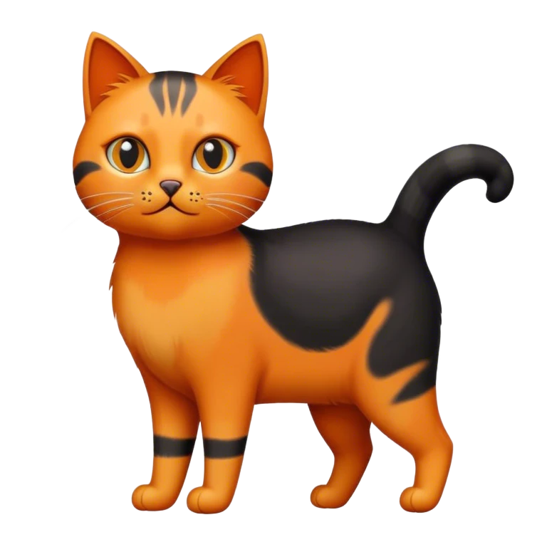 Black and orange cat emoji