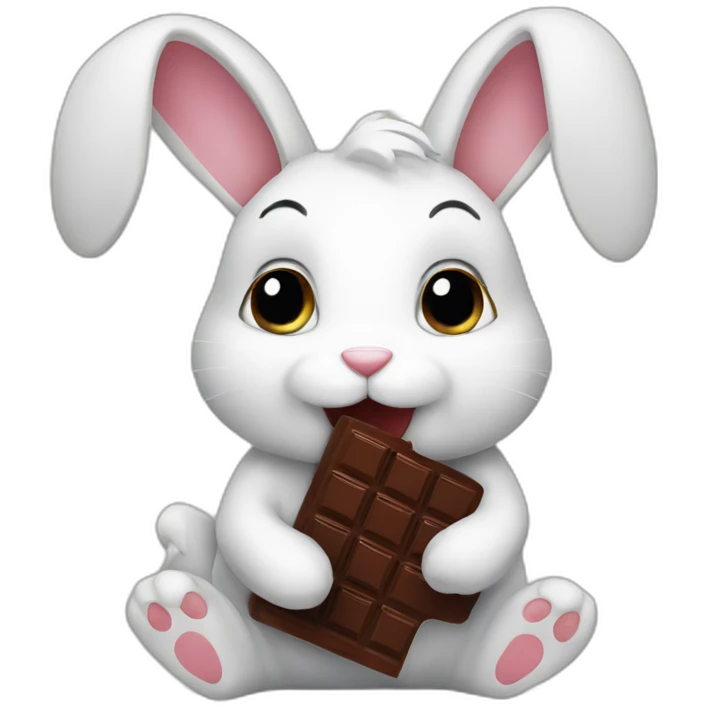 bunny eating chocolate emoji