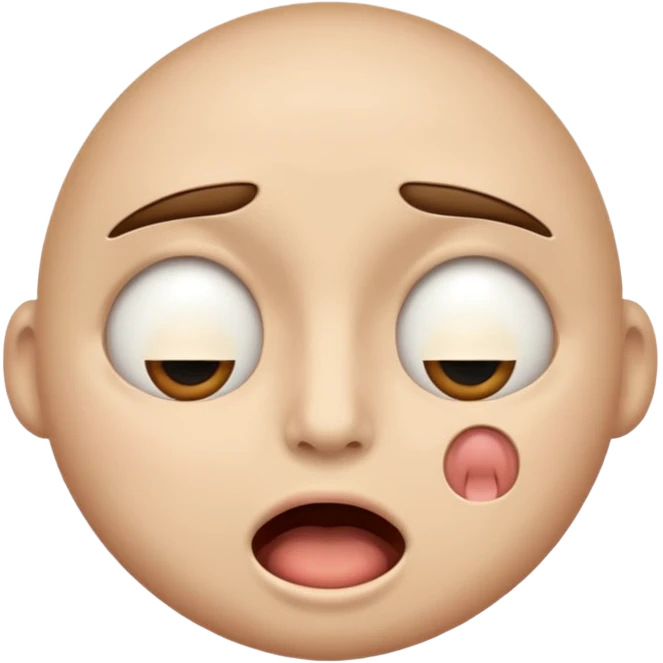 Face with one eye closed and the other eye looking up and the mouth is open  emoji