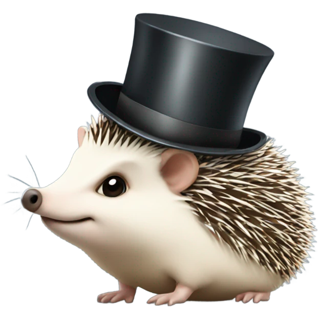 Hedgehog with a top hat emoji