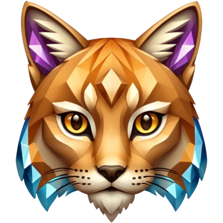 Lynx made of crystals that's light brown emoji