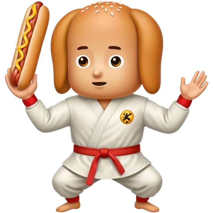 A hotdog doing kung fu emoji