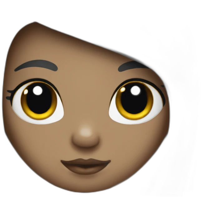hello kitty with big eyes and black skin emoji