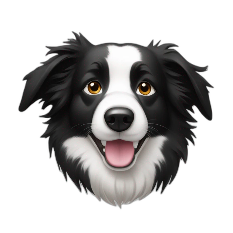 Border Collie black and white emoji
