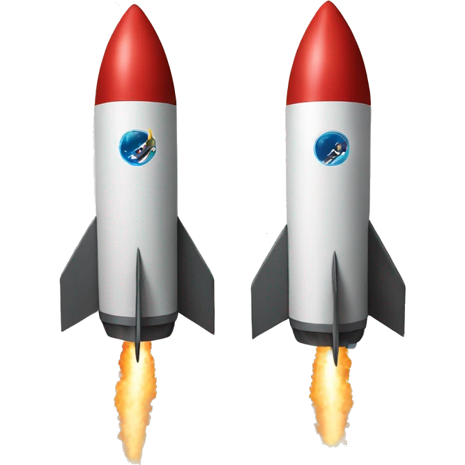 two rockets side by side flying emoji