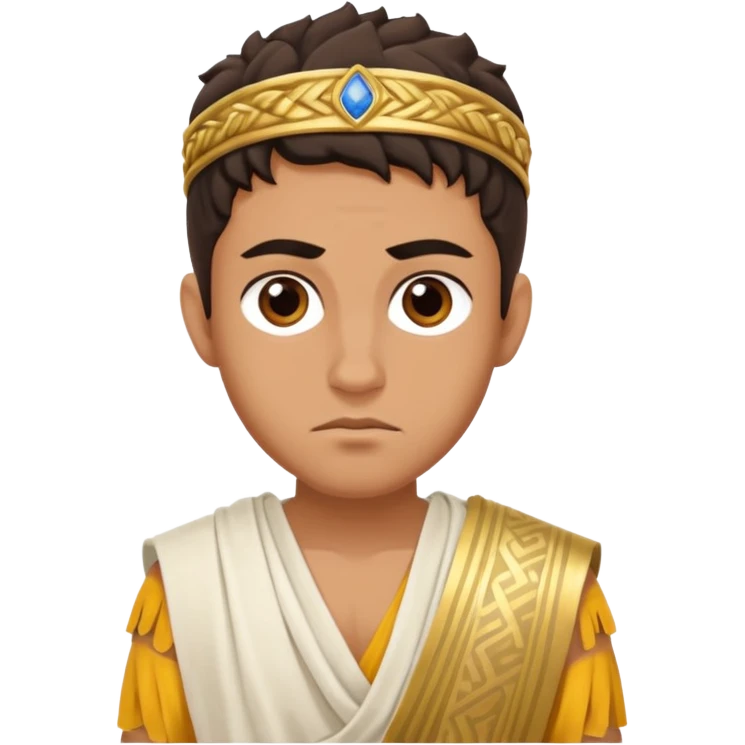young evil jewish man with greek dress toga emoji