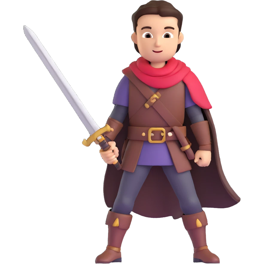 heroic adventurer with sword emoji