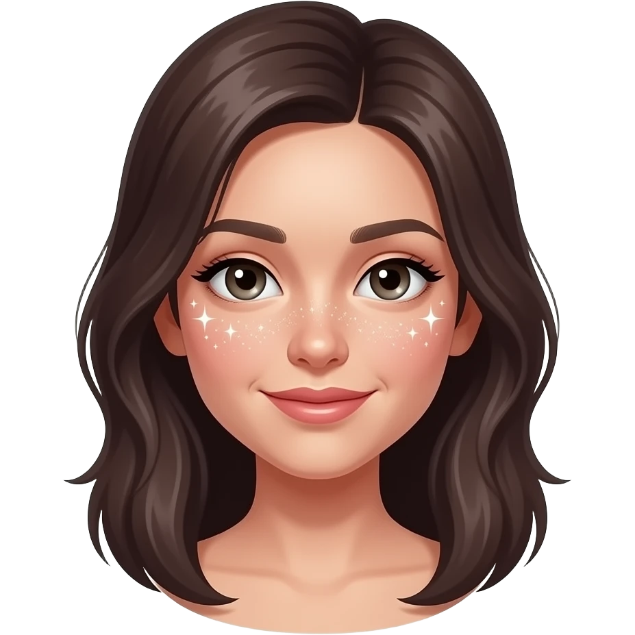 girl with glowing skin (sparkles) emoji