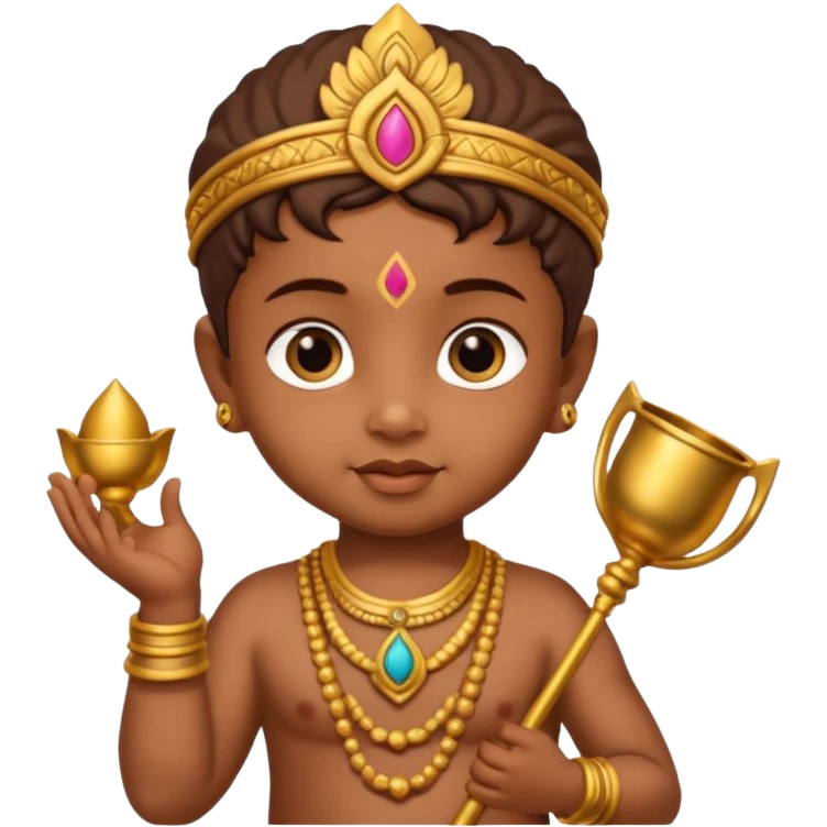 Cute baby murugan with vel and mayil emoji