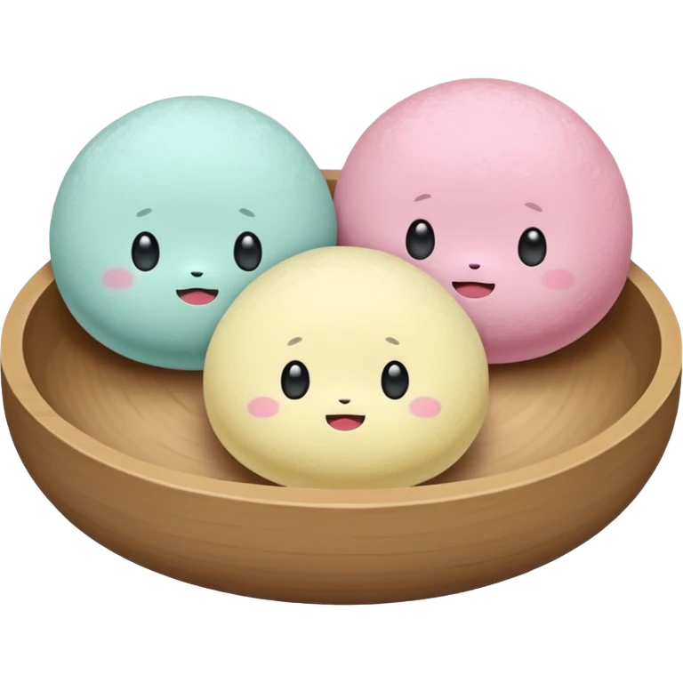 2 cute japanese mochi kawaii in pastel emoji