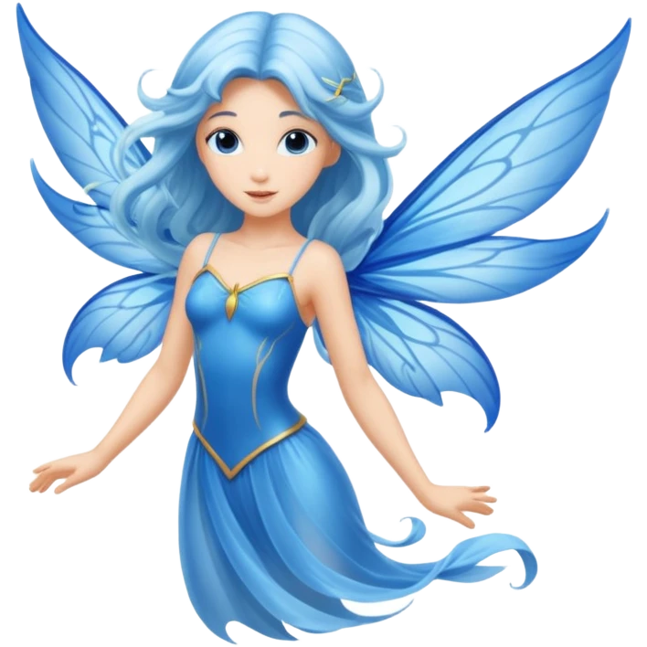 Flying blue fairy emoji