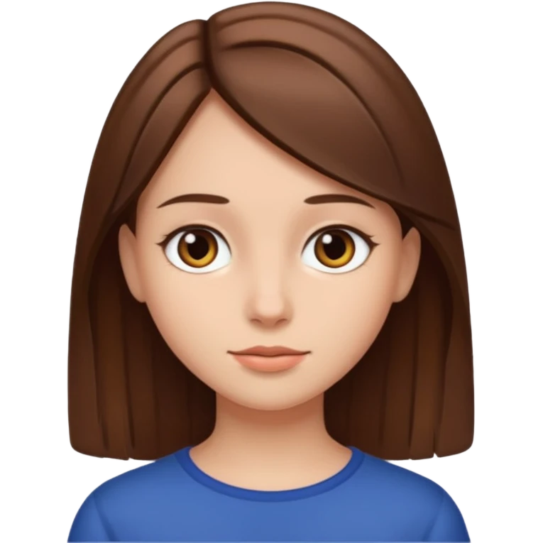Girl with straight  brown hair￼ emoji