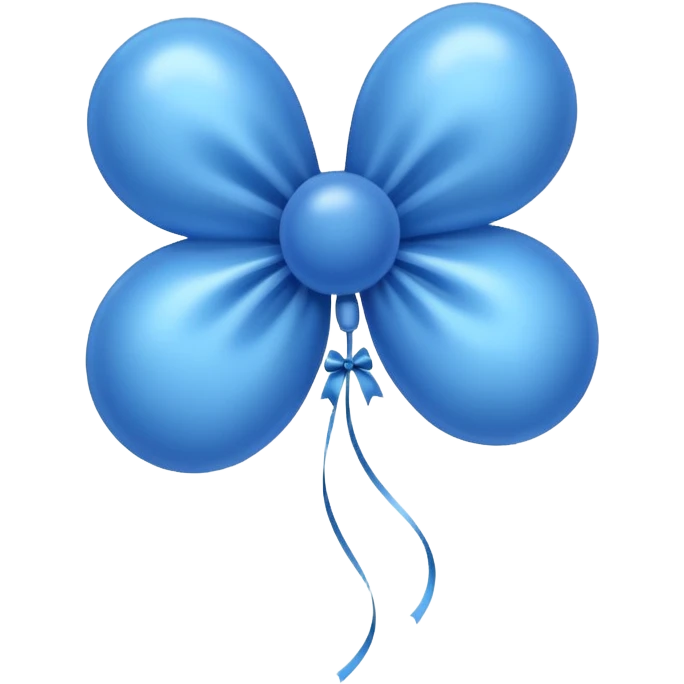 Make a cute balloon type fluffy bow of blue colour  emoji
