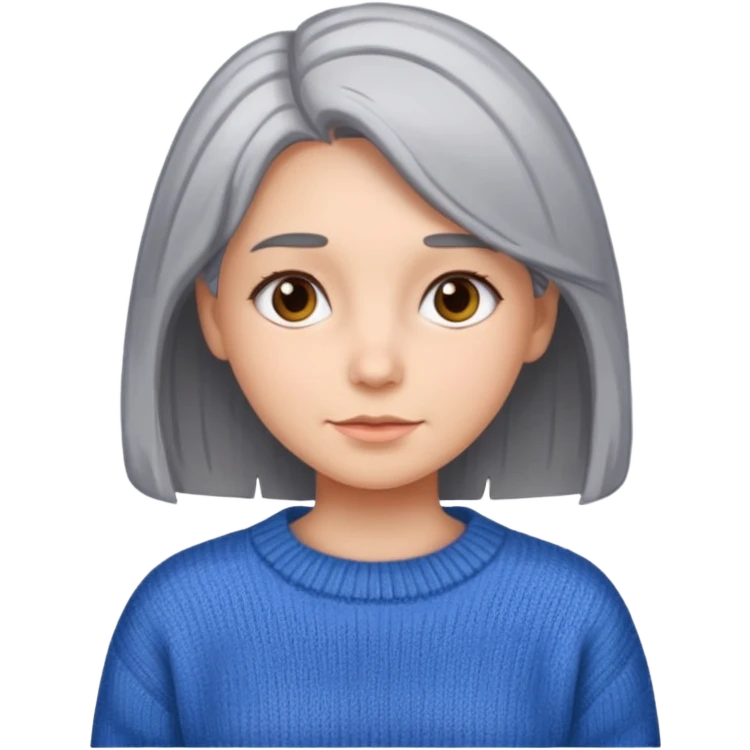 
girl with gray hair highlights emoji