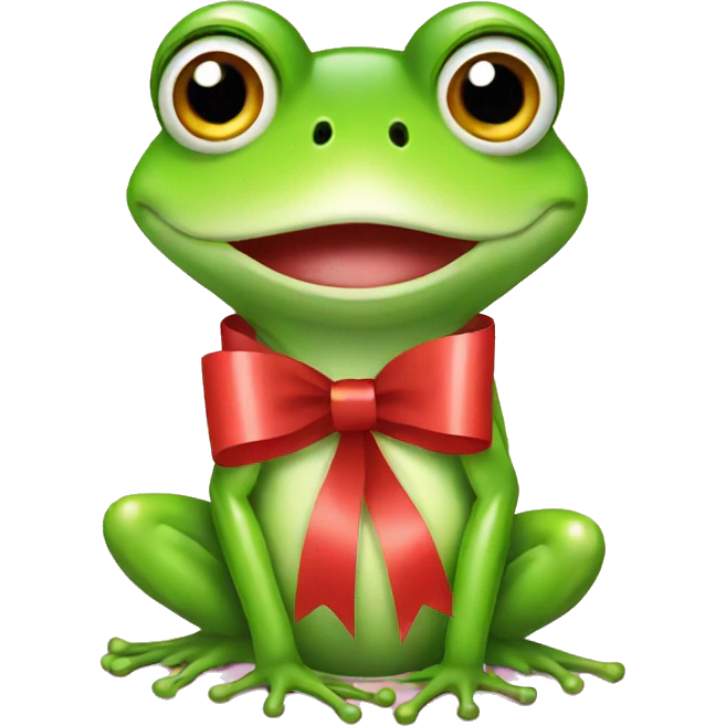Frog with ribbon emoji