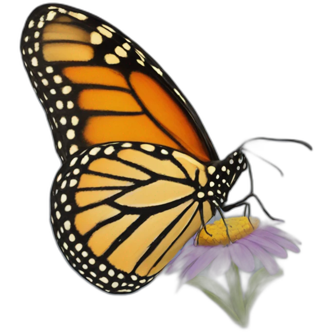 moon with monarch butterfly emoji