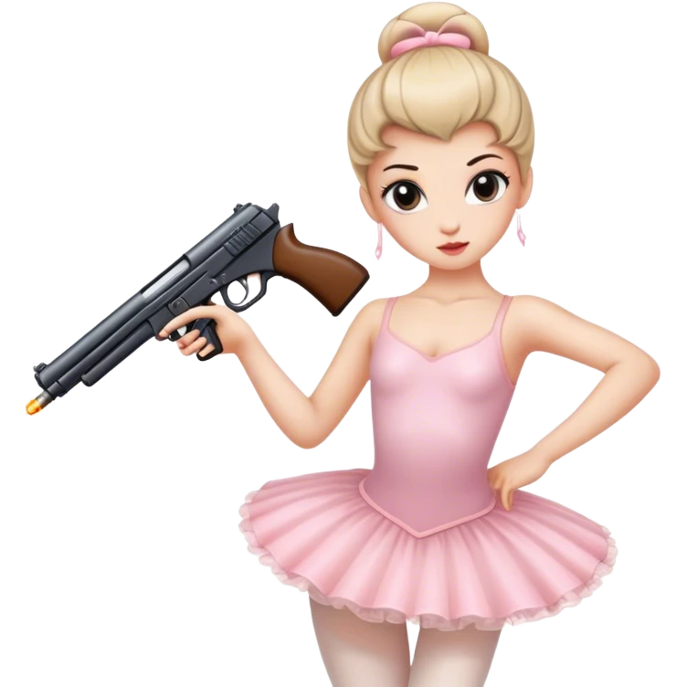 ballerina with gun emoji