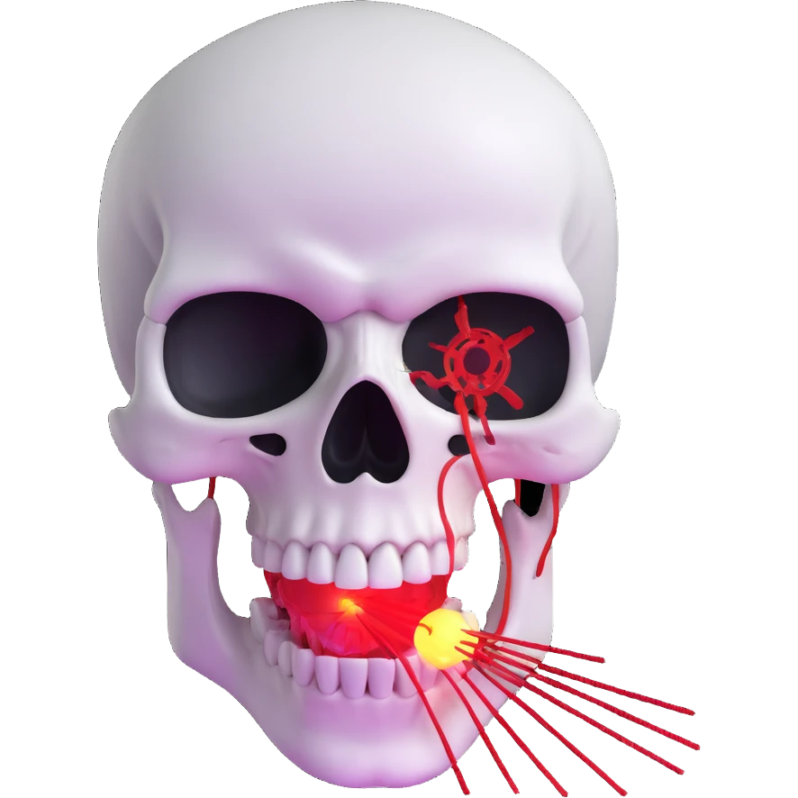 skull grinding teeth with laser from one eye emoji