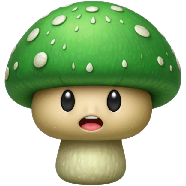 angry green mushroom giving you the middle finger emoji