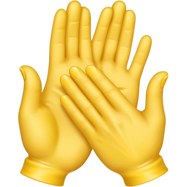 3 yellow hands face down in a pile about to do make a promise emoji