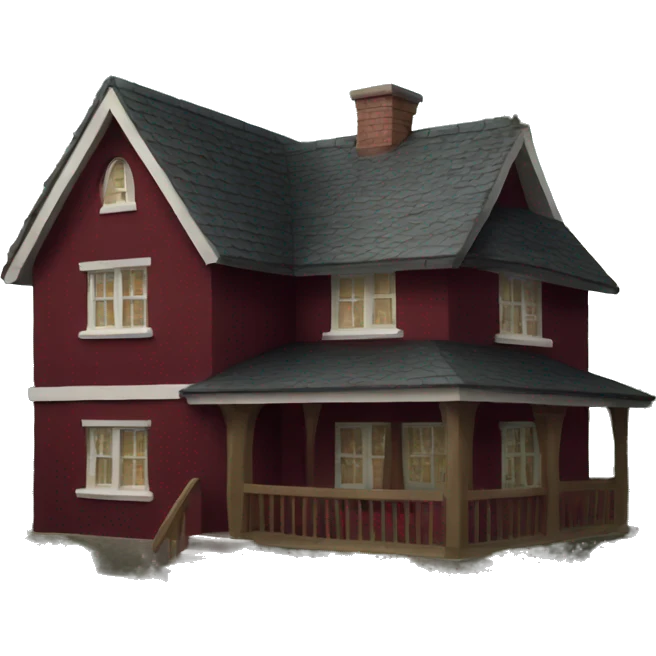Dark red Cottage  emoji