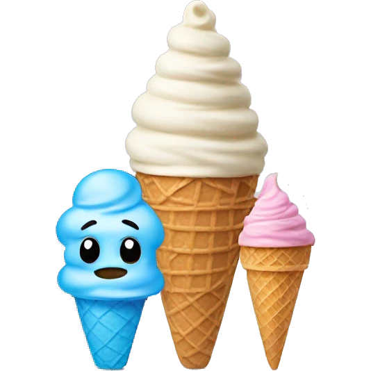 Ice cream cone but replace the ice cream with the sad emoji emoji