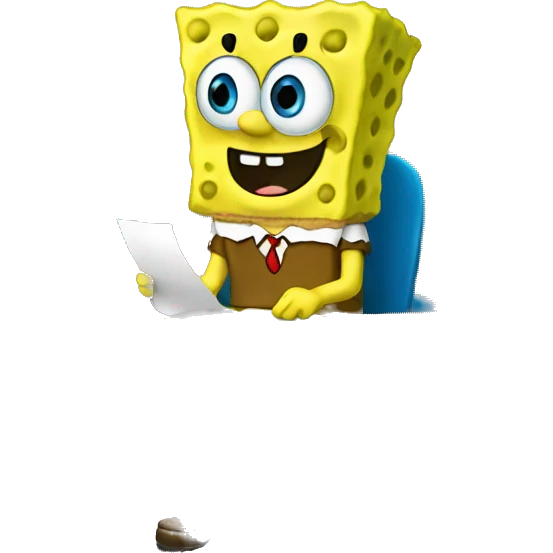 Spongebob taking an SAT exam emoji