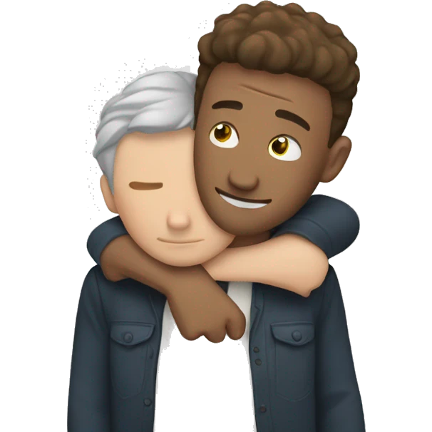 white man hugging himself emoji