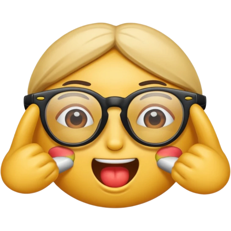 Cara con una cara con gafas que gafas comiendo emoji