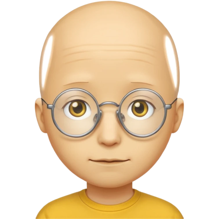 shy no hair circle face yellow emoji