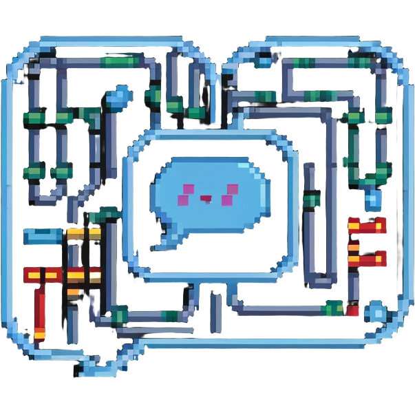 AI chat bubble with circuit patterns, digital conversation icon emoji