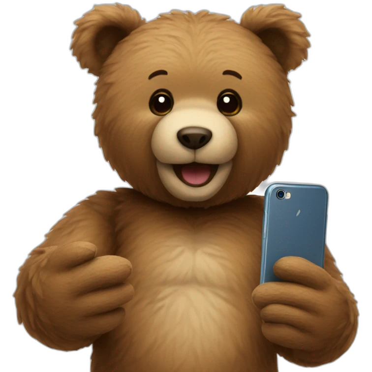 teddy bear taking a selfie emoji