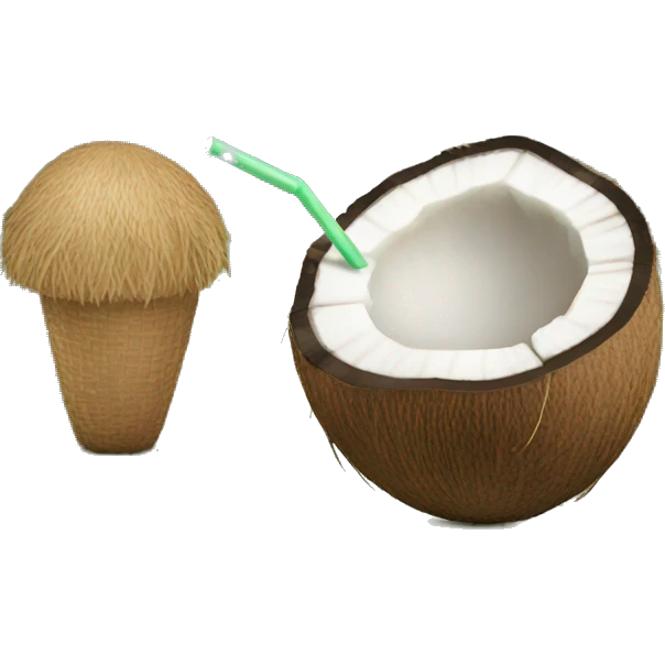 A coconut with a straw emoji