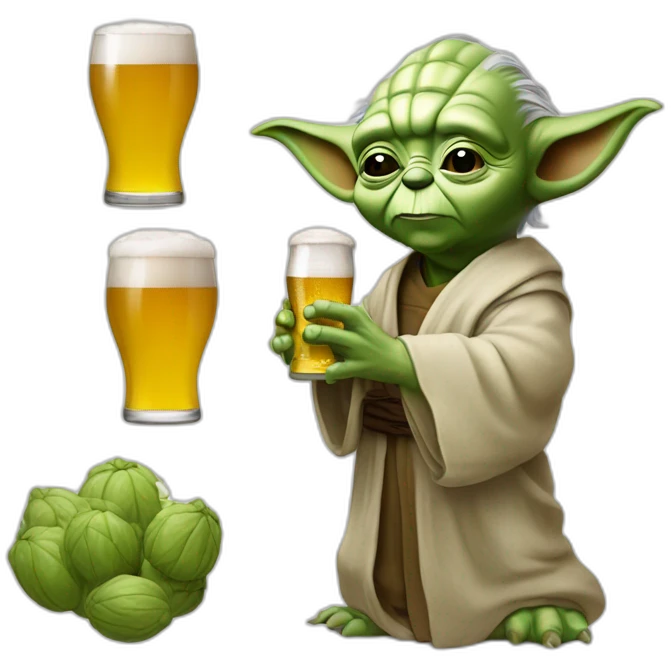 Yoda qui boit une bière emoji
