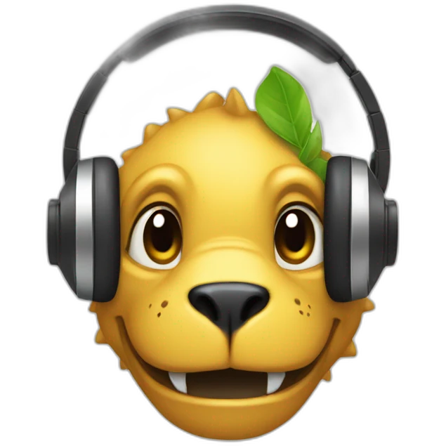 Dinasour with headphones emoji