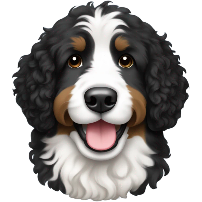 Black and white bernedoodle  emoji