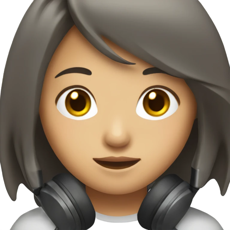 asian girl with headphone in her head emoji