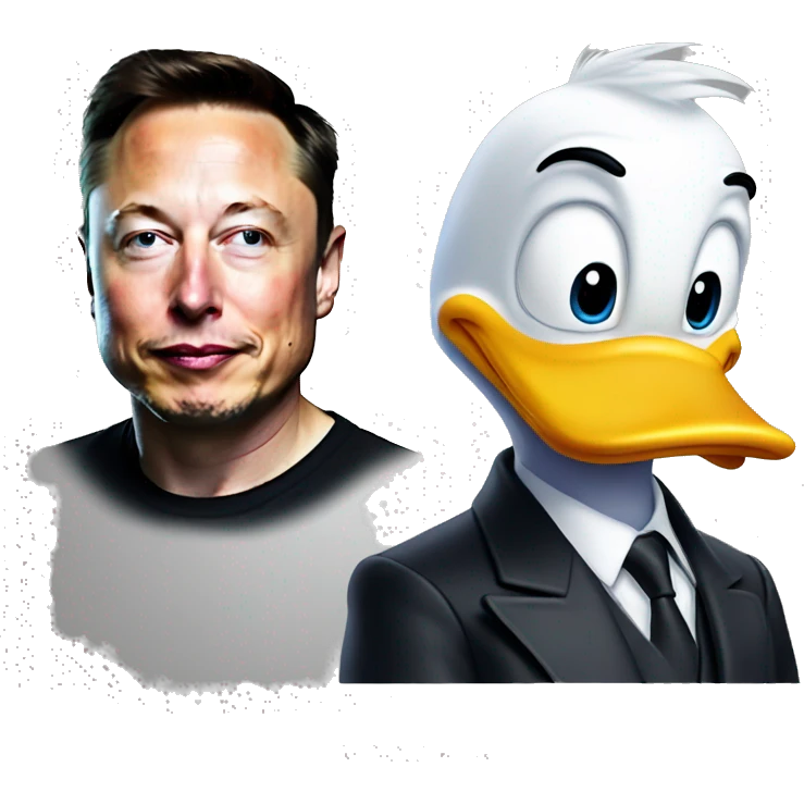 Elon musk and Donald duck emoji