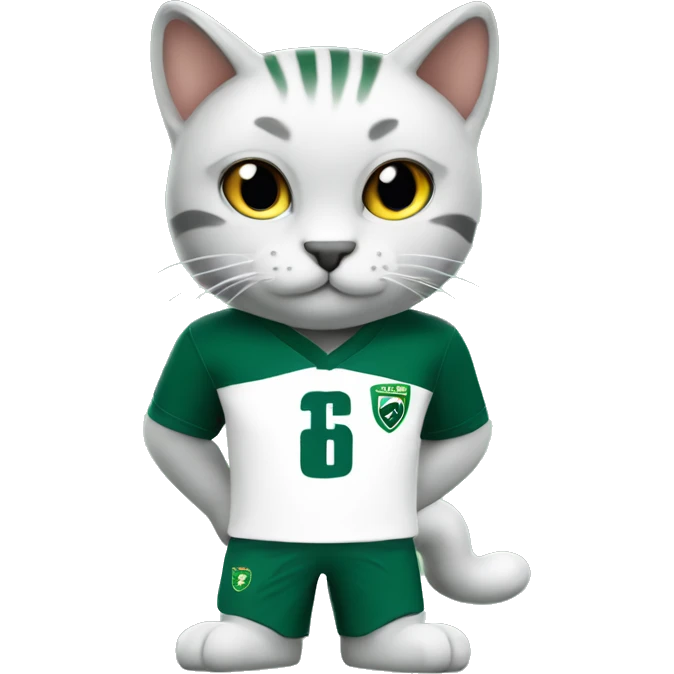 palmeiras FC cat in the team uniform emoji